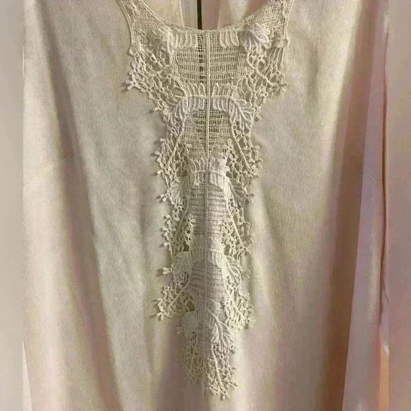 ASTR the label pop over blouse long line beige long sleeves lined Large. NWT - Picture 5 of 7